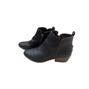 G By Guess Boots Womens 8.5 M Zip Ankle Booties Brown Leather Low Heels Casual